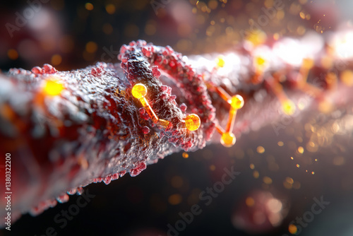 Microbial Growth on Surface with Network Connections