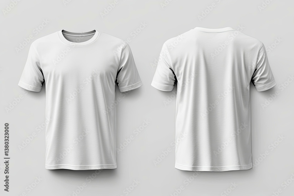 White Blank T Shirts Showcased In Front And Back Views White Blank T Shirts Showcased In Front And Back Views