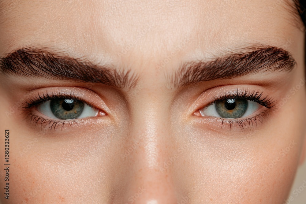 Intense gaze captures emotions with striking green eyes and defi Intense gaze captures emotions with striking green eyes and defi