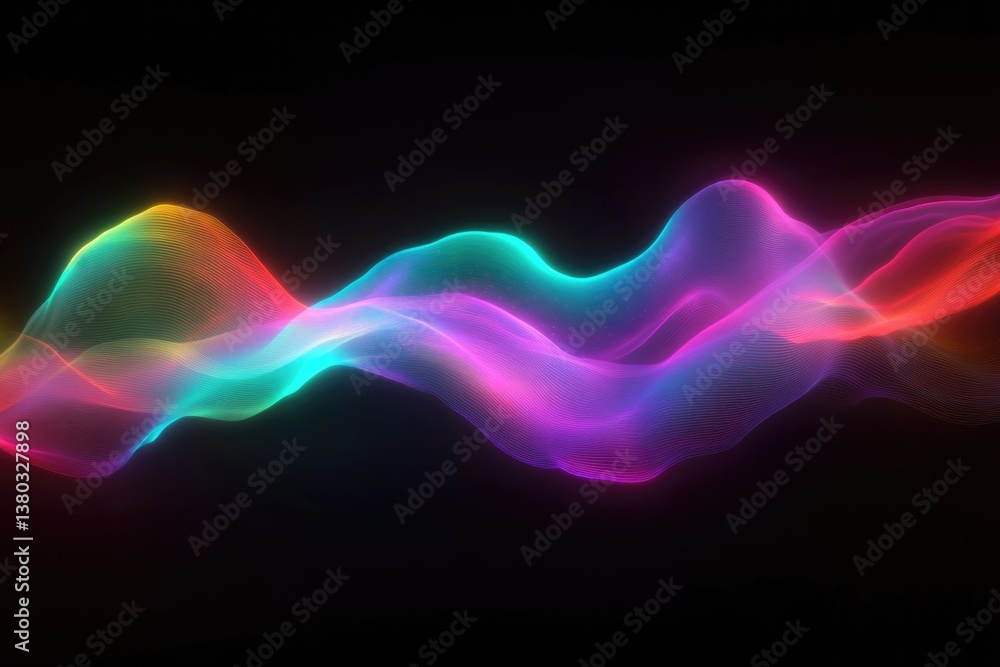 Colorful flowing waves create mesmerizing visual effect against Colorful flowing waves create mesmerizing visual effect against