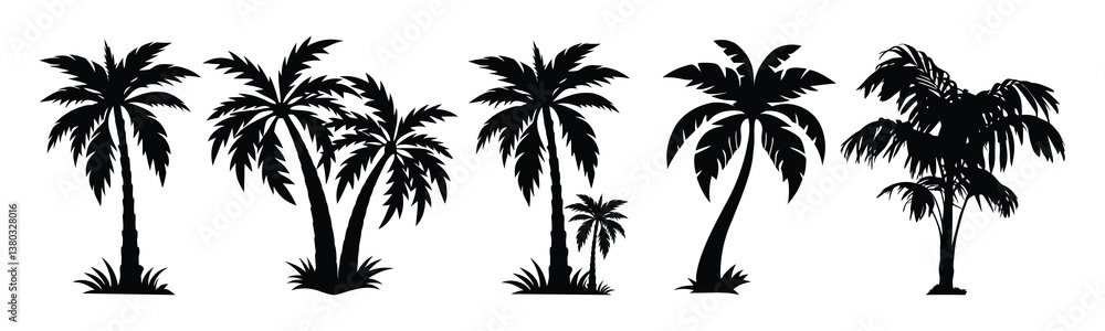 Palm Trees Silhouette - Tropical Island Art Palm Trees Silhouette - Tropical Island Art