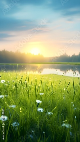 sunset over the river