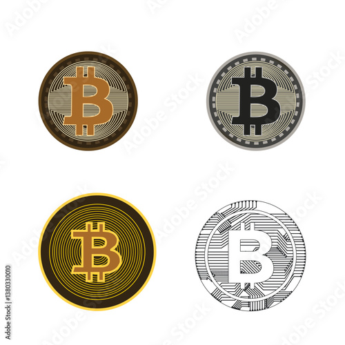 Vector illustration of Currency symbol Bitcoin