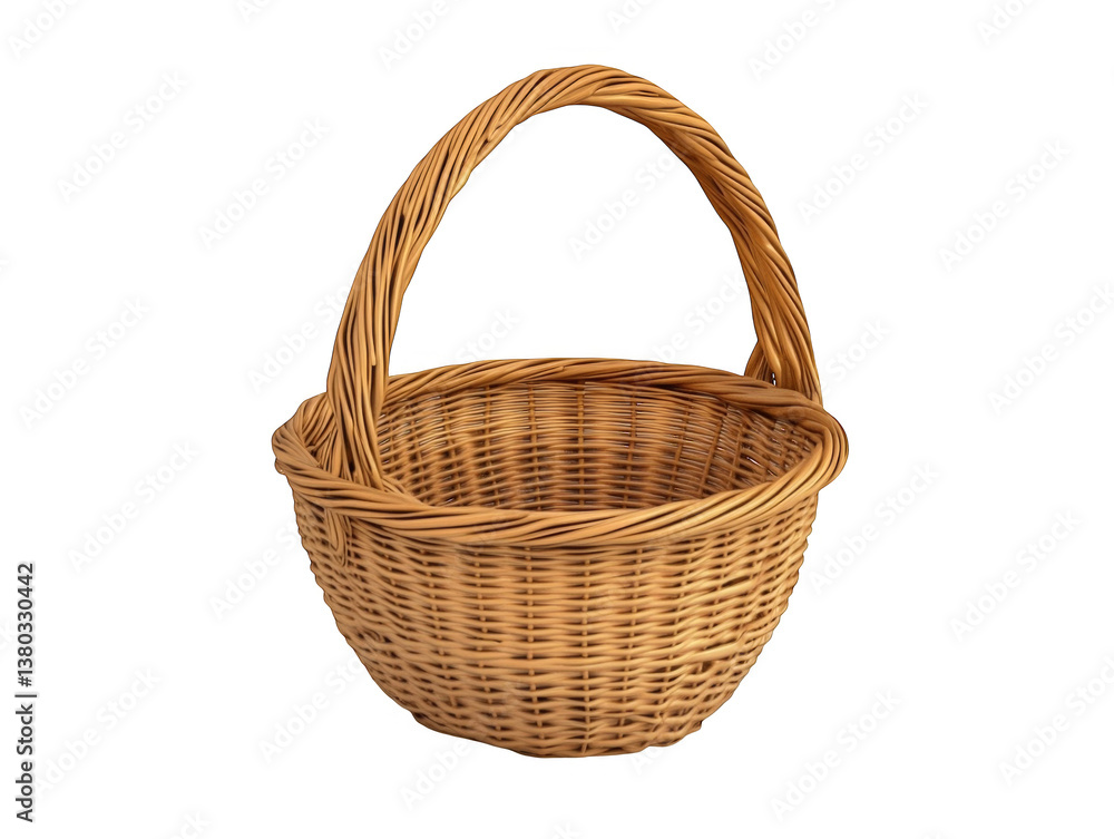 Obraz premium empty wicker basket isolated 