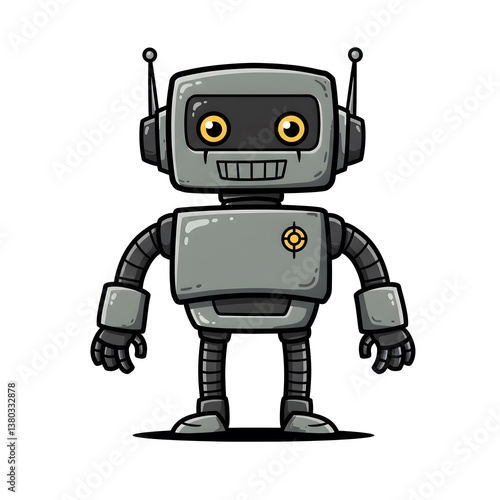 Blue screen robot with clipping path.