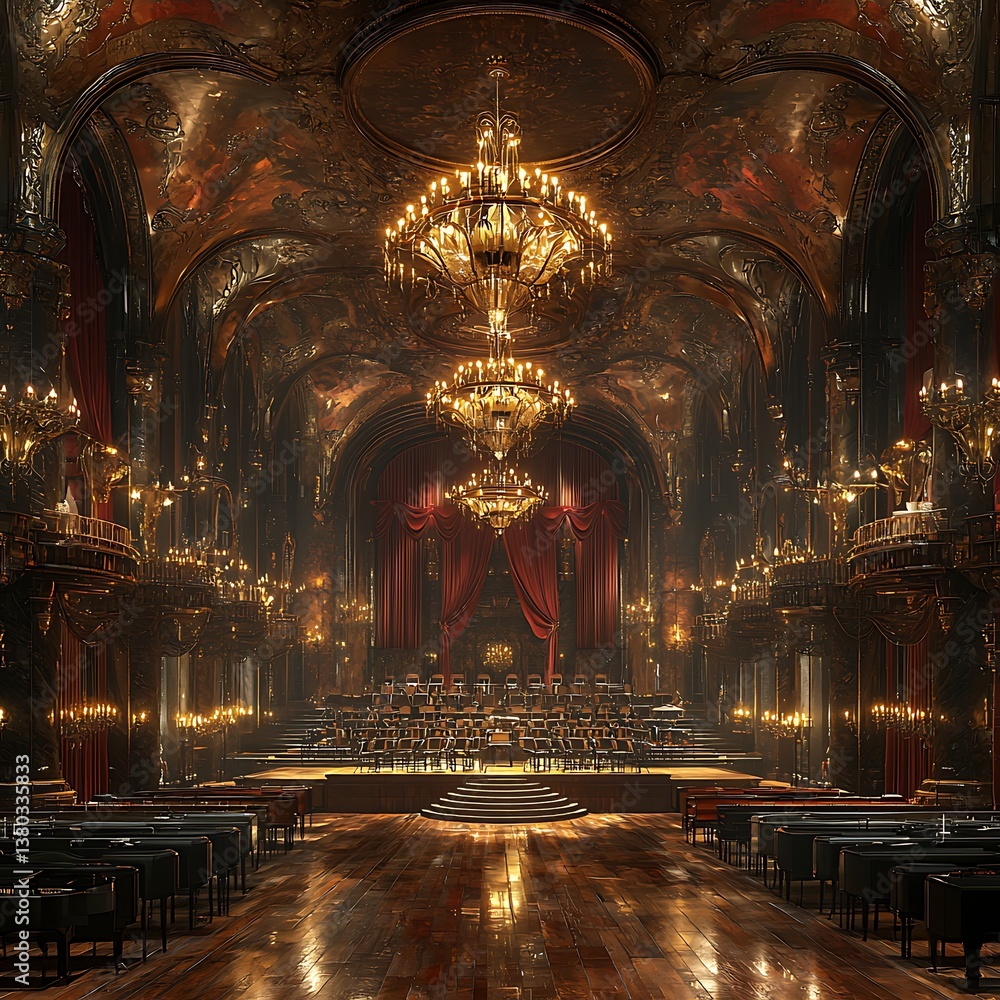 Obraz premium Regal concert room in classical style high resolution picture