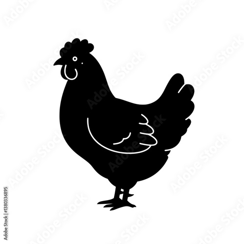 Chicken Silhouette Vector Icon