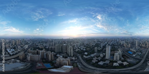 Wallpaper Mural Mumbai Skyline summer season 8K 360-degree equirectangular projection environment map. HDRI spherical panorama Torontodigital.ca