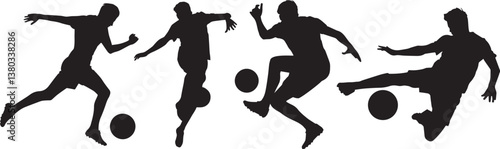 Football Player Silhouette Kicking Ball