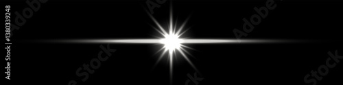 Lens Flare, light glow effect. sun or realistic shining star with backlight effect. bokeh glitter and sparkles or sparkles on transparent background.