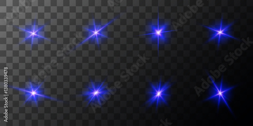 Lens Flare, light glow effect. sun or realistic shining star with backlight effect. bokeh glitter and sparkles or sparkles on transparent background.