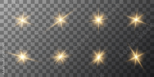 Lens Flare, light glow effect. sun or realistic shining star with backlight effect. bokeh glitter and sparkles or sparkles on transparent background.
