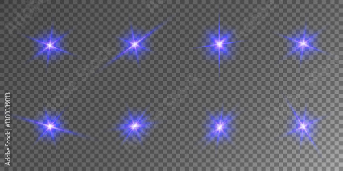 Lens Flare, light glow effect. sun or realistic shining star with backlight effect. bokeh glitter and sparkles or sparkles on transparent background.