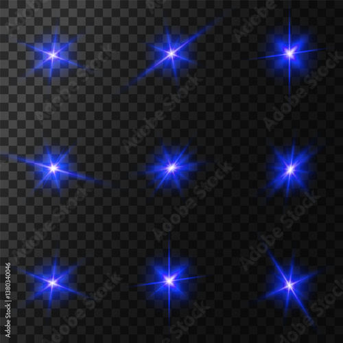 Lens Flare, light glow effect. sun or realistic shining star with backlight effect. bokeh glitter and sparkles or sparkles on transparent background.