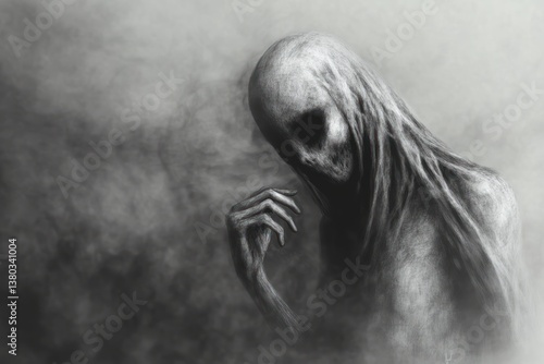 Surreal Ghostly Figure Abstract Expression of Mental Illness and Despair