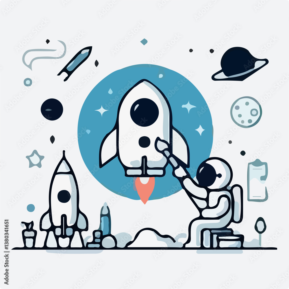 Fototapeta premium astronaut vector art
