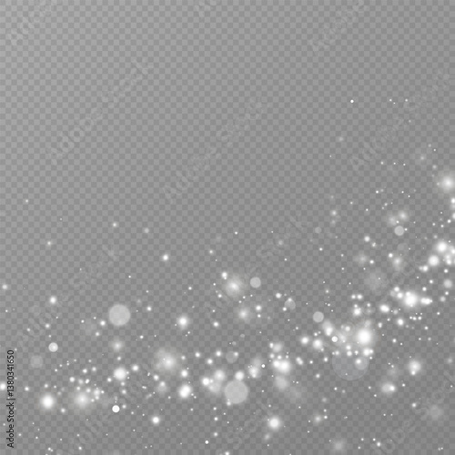 
Shimmering particles. Dust sparkles. Light effect.