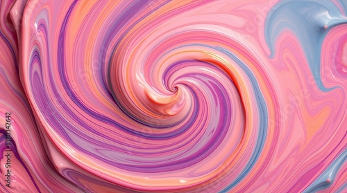 A Swirling Vortex of Pink Purple and Blue Colored Liquids