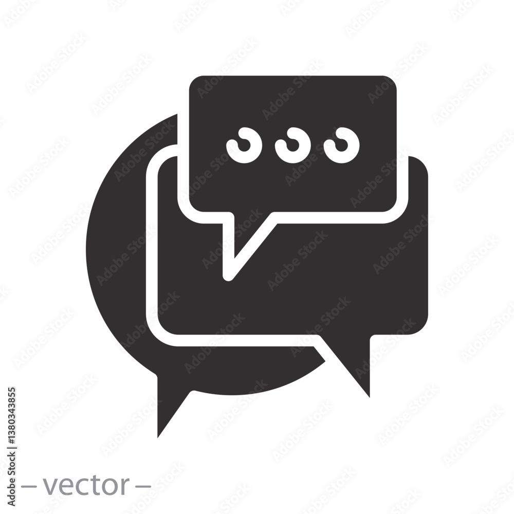 Fototapeta premium outline speak, chat icon, speechbubble, speech logo, flat vector illustration
