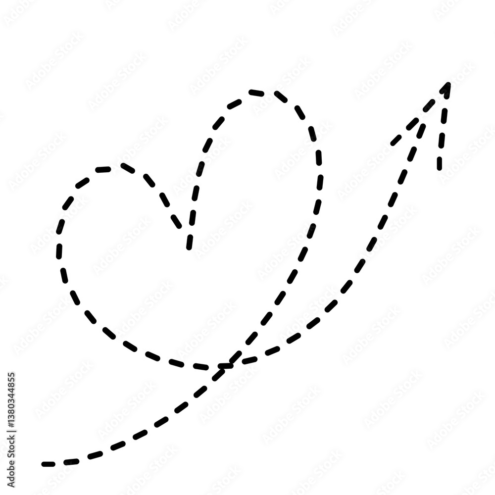 A decorative dashed-line forming continuous heart shapes, symbolizing love, romance, and connection. A decorative dashed-line forming continuous heart shapes, symbolizing love, romance, and connection.