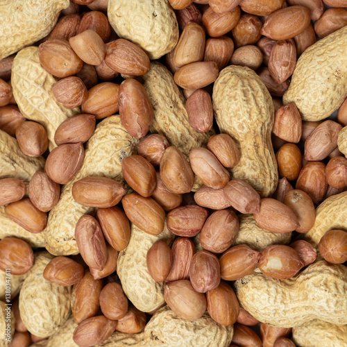 Wallpaper Mural Shelled and Unshelled Peanuts Close-Up Top View Torontodigital.ca