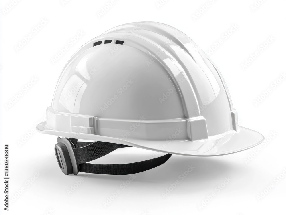 Fototapeta premium Safety helmet displayed on a clean surface in a well-lit area