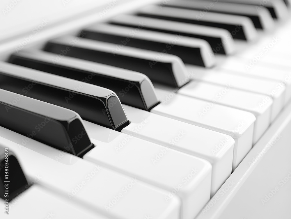 Close up of piano keys highlighting musical elegance and charm Close up of piano keys highlighting musical elegance and charm