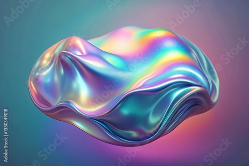 Iridescent Neon Holographic Background: Pastel Vaporwave Gradient