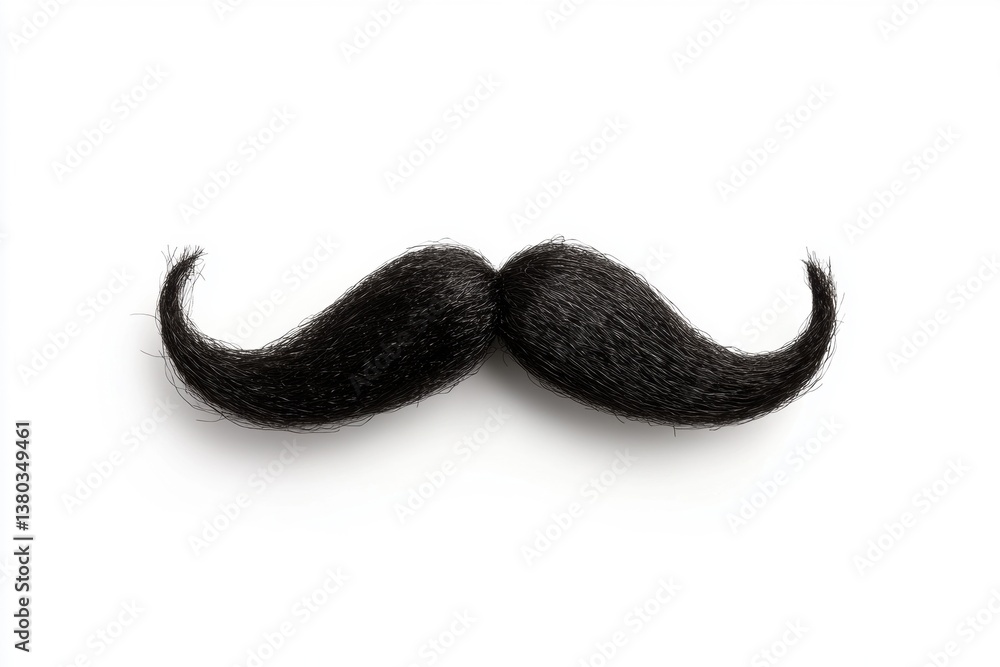 Unique black mustache design on a plain background Unique black mustache design on a plain background