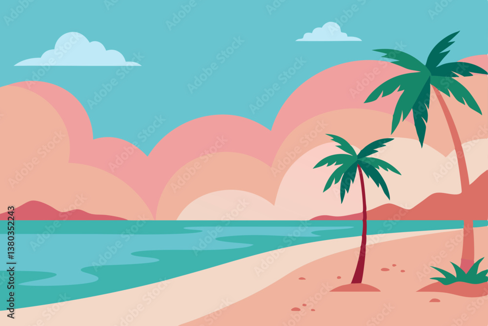 tropical beach with palm trees tropical beach with palm trees