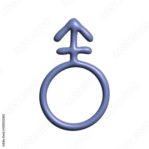3d androgyne gender identity icon Symbol used to represent sex and gender