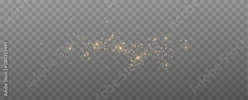 
Shimmering particles. Dust sparkles with golden light. Light effect.