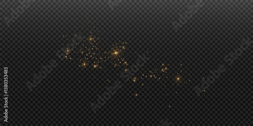 
Shimmering particles. Dust sparkles with golden light. Light effect.