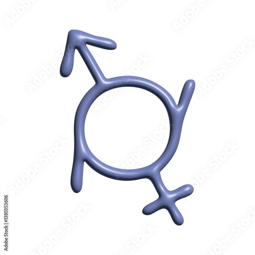 3d genderfluid (female and male) gender identity icon Symbol used to represent sex and gender