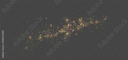 
Shimmering particles. Dust sparkles with golden light. Light effect.