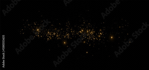 
Shimmering particles. Dust sparkles with golden light. Light effect.