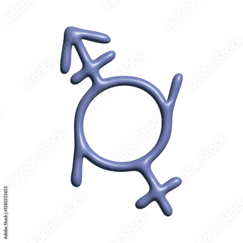 3d genderfluid (androgyne and female) gender identity icon Symbol used to represent sex and gender