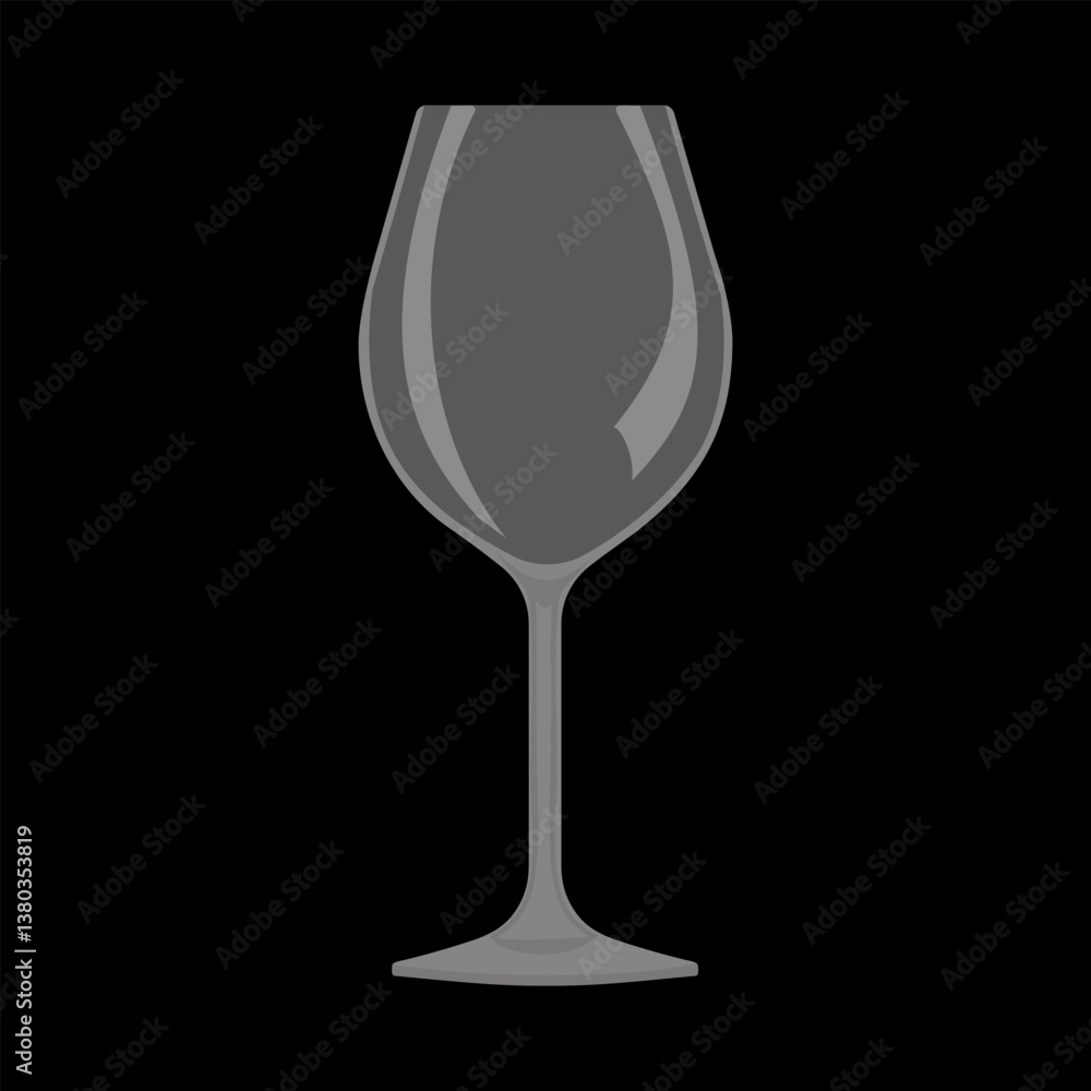 Empty Glass. Realistic Vector Illustration of an Empty Glass on a Dark Background Suitable for Various Design Projects and Layouts Empty Glass. Realistic Vector Illustration of an Empty Glass on a Dark Background Suitable for Various Design Projects and Layouts