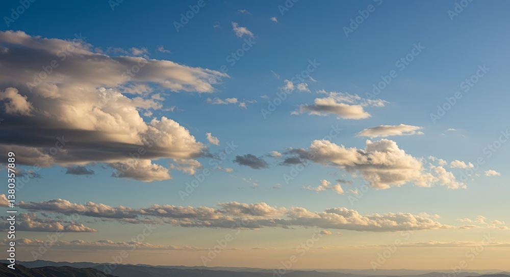Obraz premium Boundless Cerulean Sky With Ethereal Clouds at Sunset