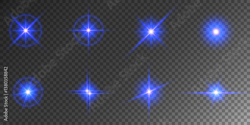 Lens Flare, light glow effect. sun or realistic shining star with backlight effect. bokeh glitter and sparkles or sparkles on transparent background.