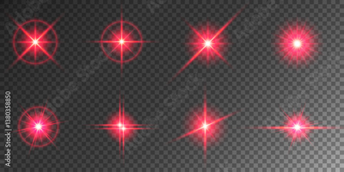 Lens Flare, light glow effect. sun or realistic shining star with backlight effect. bokeh glitter and sparkles or sparkles on transparent background.