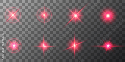 Lens Flare, light glow effect. sun or realistic shining star with backlight effect. bokeh glitter and sparkles or sparkles on transparent background.