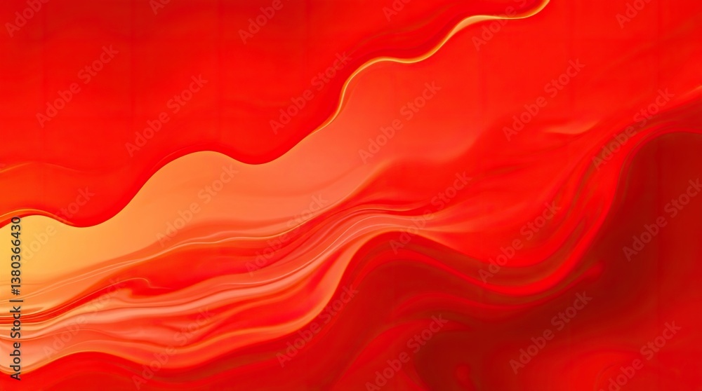 Red and orange abstract painted waves of blended color Red and orange abstract painted waves of blended color