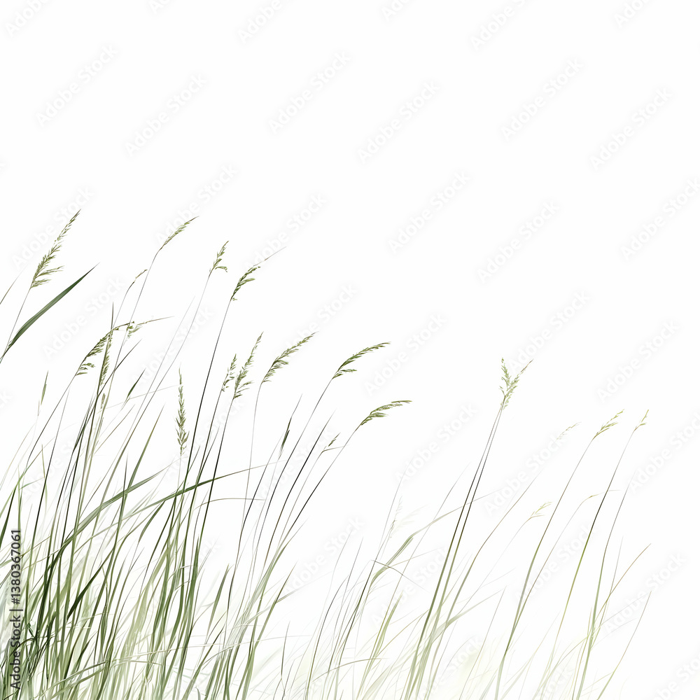 Windblown grass, nature background, serene landscape, design element Windblown grass, nature background, serene landscape, design element