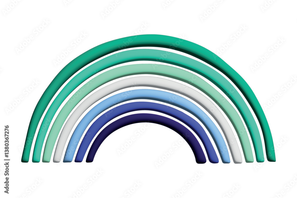 Fototapeta premium Colorful rainbow shape Gay men pride flag Happy pride day LGBTQ community Pride Month Vector 3d clipart for posters, stickers, logo, cards