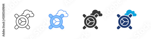 Airborne Wind Turbine Multi Style Icon Sheet