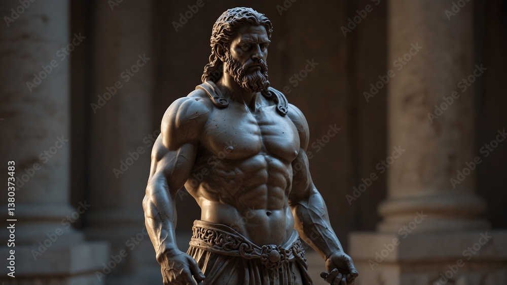 A sculpture of Chiron, holding a scroll as he guides heroes onto the path of trials A sculpture of Chiron, holding a scroll as he guides heroes onto the path of trials