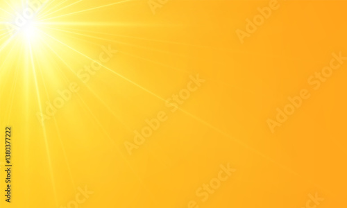  Warm sun on a yellow background. Leto.bliki solar rays