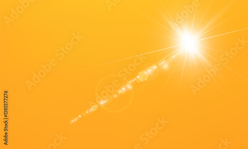  Warm sun on a yellow background. Leto.bliki solar rays
