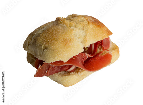 Bocadillo de jamón. Imagen recortada